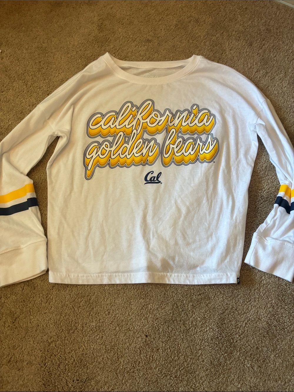 Fanatics White Tee with Yellow and Navy Graphic